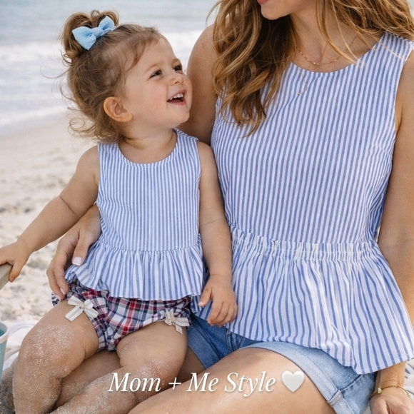 J. Crew Tops - J.Crew Blue Stripe Peplum Top XS | Coastal Mom Style Matching Set Vibe